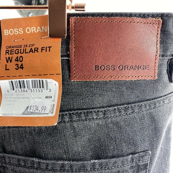 HUGO BOSS Orange 40 x 34 Black Gray Jeans Zip Fly - Picture 4 of 4